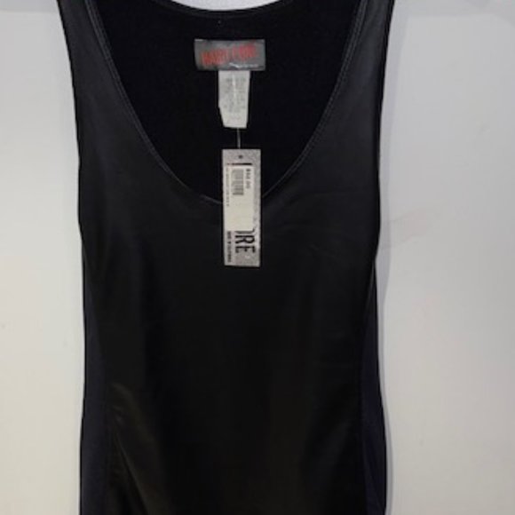 Men's Black Pleather Body Suit Romper - Picture 1 of 2